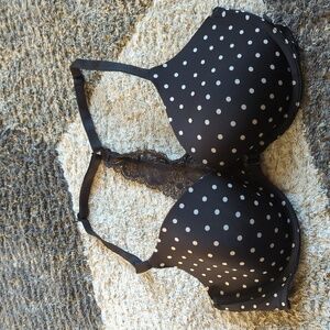 Vs polka dot racerback demi front closure bra size 32D